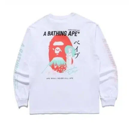A Bathing Ape Bape Head Printed Sweatshirt