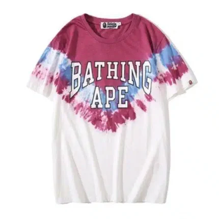 Bathing Ape Head Tie Dye Cotton T-Shirt