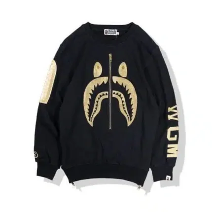 BAPE Gold Shark Head Pullover Sweater